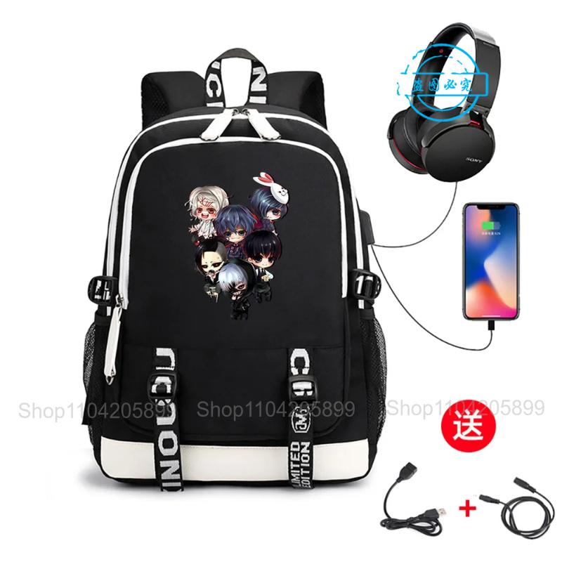 Tokyo Ghoul Backpack Anime Mochila Large Capacity Schoolbags Kaneki Ken Cartoon Travel Bag Laptop Boys Gift Rucksack