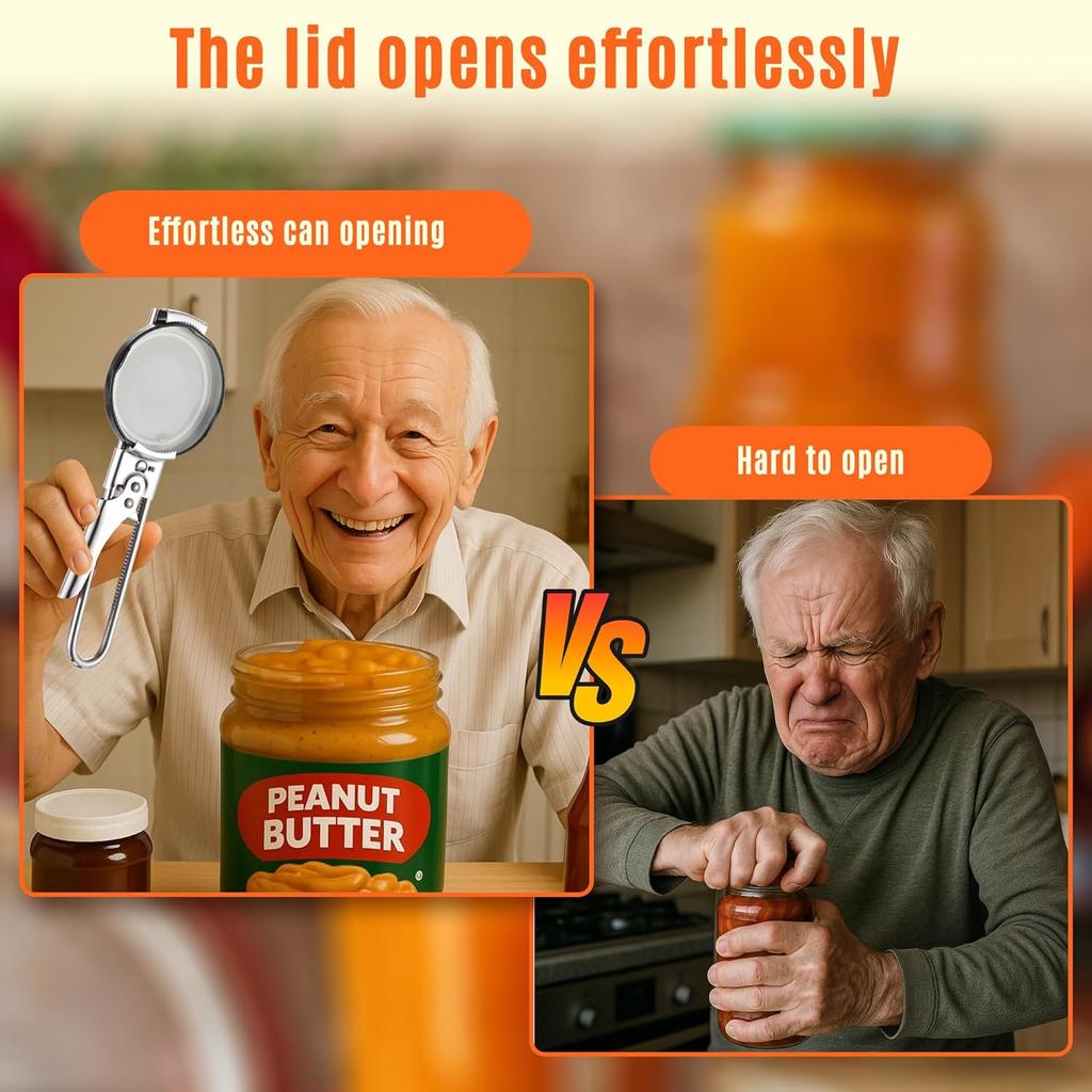 1pc New Non-slip Stainless Steel Can Opener Adjustable Bottle Opener Adjustable Multifunctional Stainless Steel Can Opener