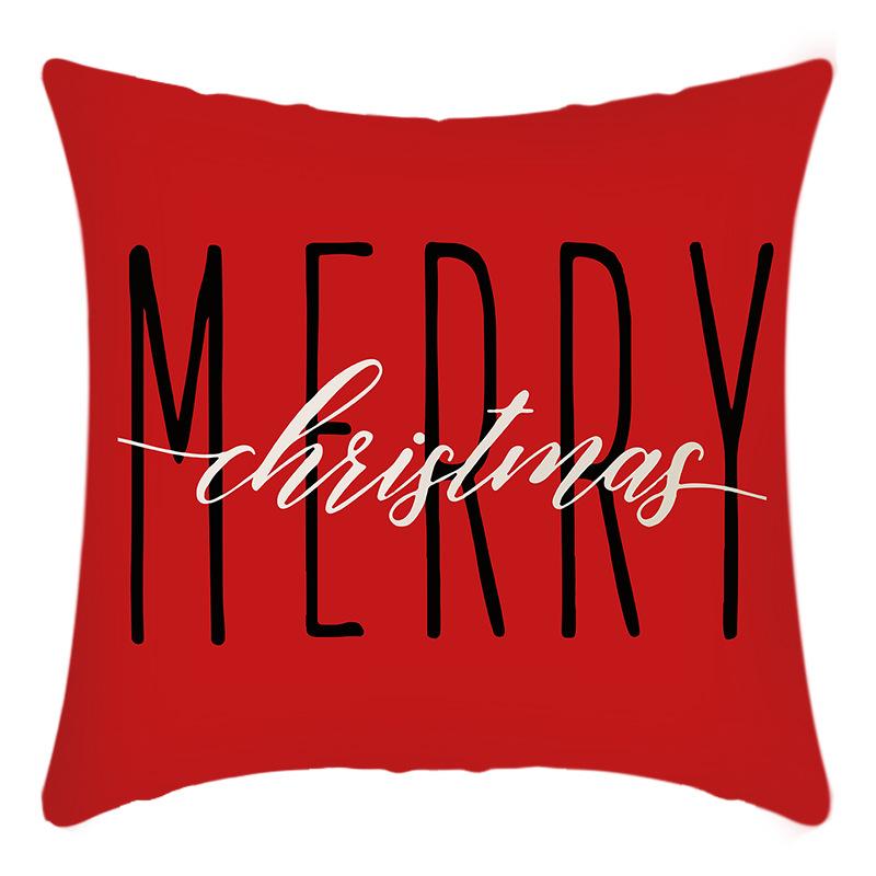 New Christmas Elk Santa Print Pillow Home Sofa Cushion Cover