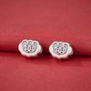 S999 Sterling Silver Double-Sided Copper Coin Beads Ruyi Cloud Pendant for DIY Handmade Bracelets