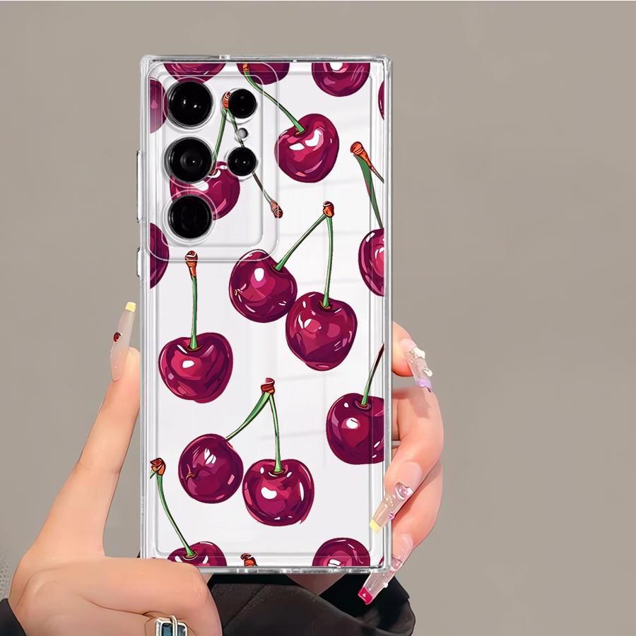 Fruit Cherry Phone Cover Case for Samsung Galaxy S26 S22 FE S24 S21 Note 20 Ultra 10 S25 Edge S20 Plus S23 Ultra