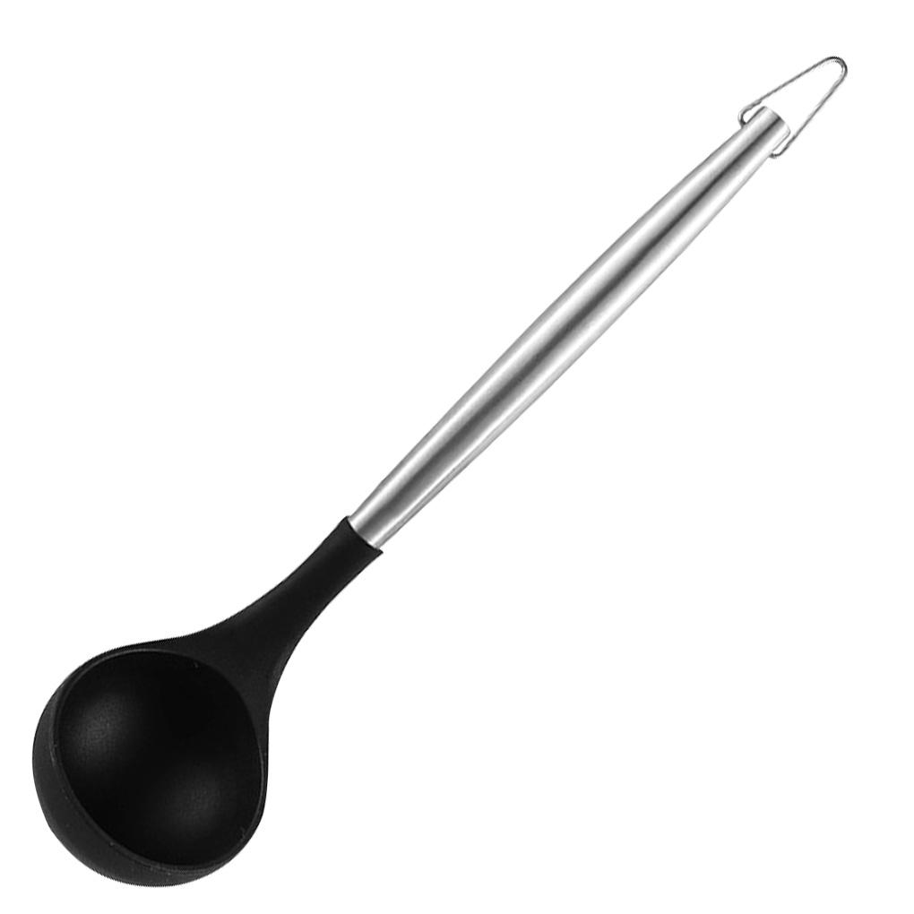 Solid Turner Kitchen Silicone Spatula Non-stick Stainless Scraper Cooking Utensil