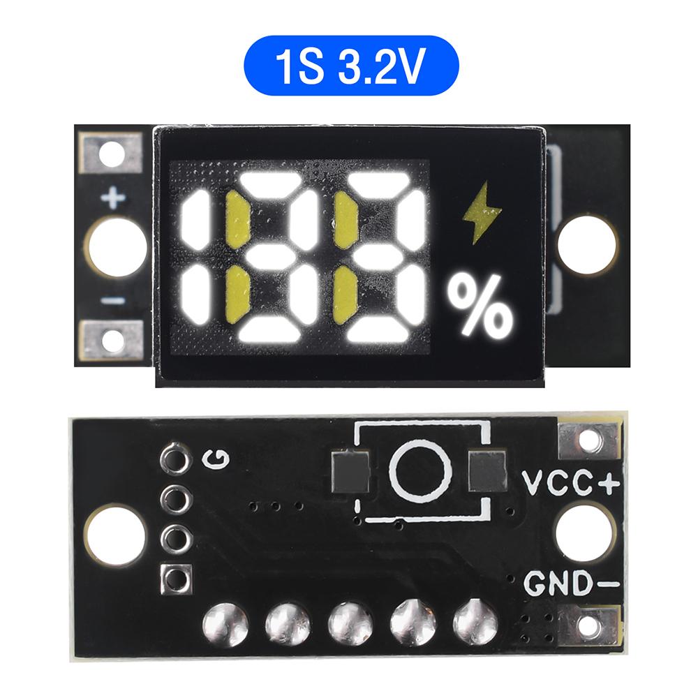 1S 2S 3S 4S LiFePO4 Battery Power Indicator Module 3V-12.8V Percentage Display Board LCD Battery Level Indicator Tester Module