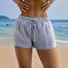 Fashion Basic Niche Style Stripes Elastic Lace Casual Shorts Summer New Arrival Easiest for Match Home Pants Female Loose Slim Looking