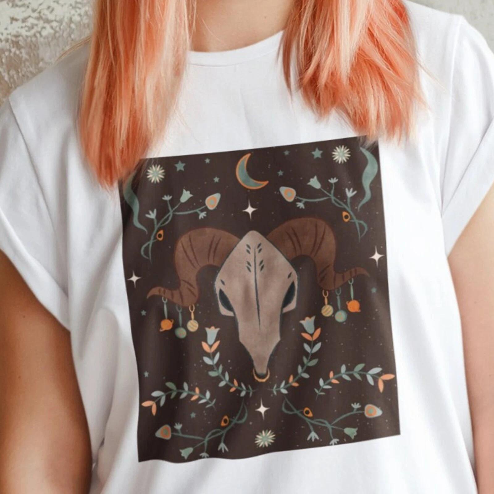 Men s and Women s T-shirts Esoteric Ram Goat T shirt - Mystic Moon - Occult XXL
