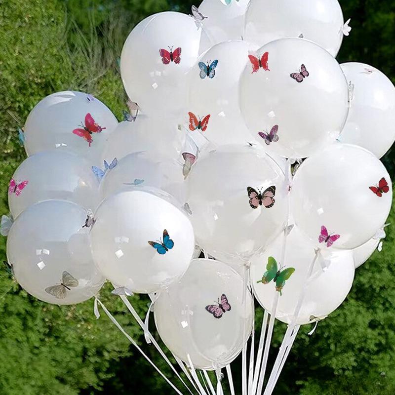 Elegant Transparent Latex Balloon Set with Pink Bows for Valentine's Day, Engagement, and Birthday Celebrations