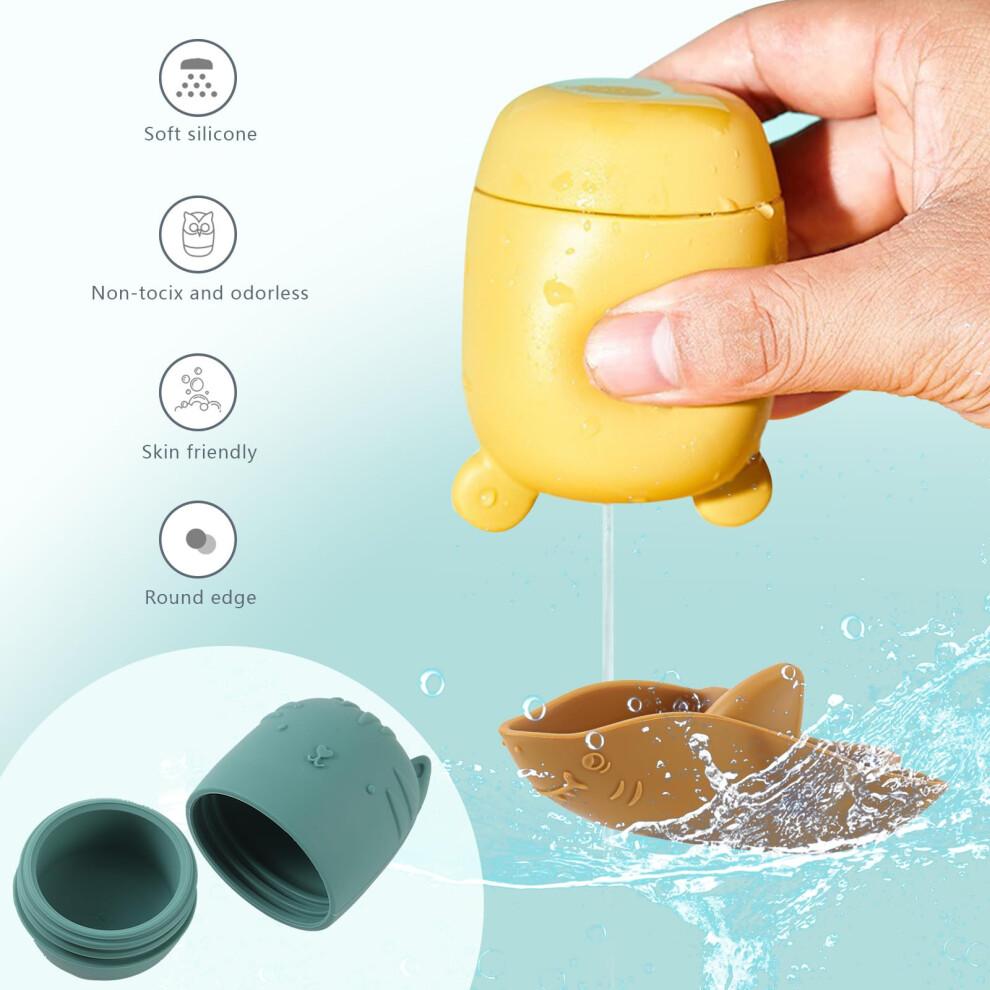 Baby Bath Toys for 1-3 Year Olds, Silicone Mold Free Bath Toys Toddler Sensory Educational Toys Floating Bathtub Water Toys for 3+ Years Old Boys
