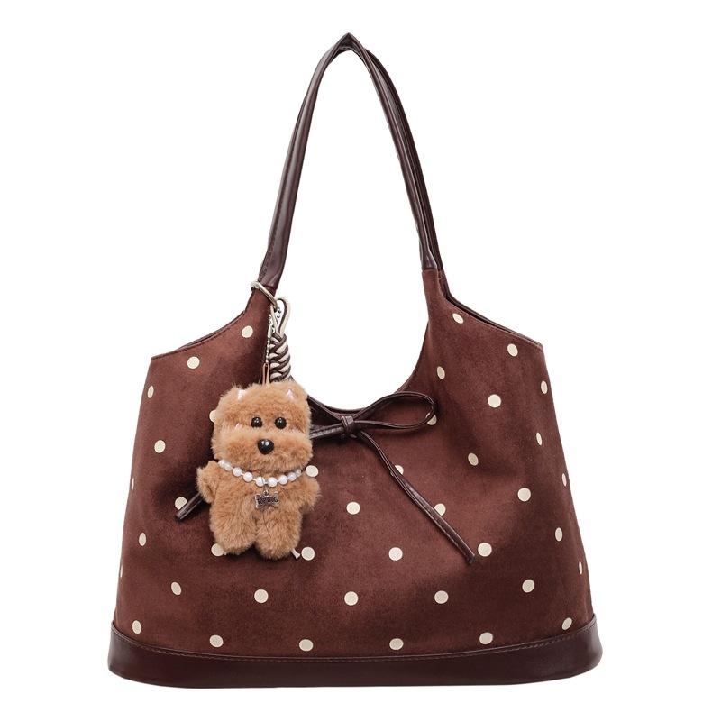 Korean version of polka dot design shoulder bag women's new large-capacity commuter bag versatile casual portable tote bag