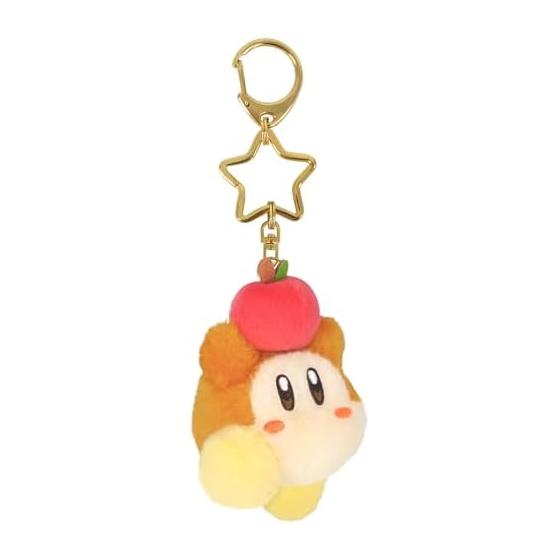 Sanei Boeki Kirby Mini Mofu Mascot Keychain Waddle Dee (Apple) Mascot Plush KMF08