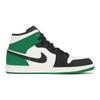 Jordan Air Jordan 1 Slip Resistant Slip Resistant Mid top Vintage Basketball Shoes Men's White Green 852542-301(Team210-)