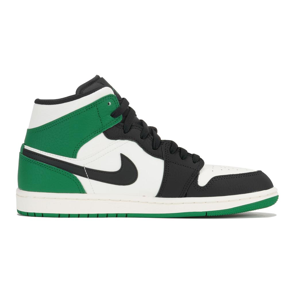 Jordan Air Jordan 1 Slip Resistant Slip Resistant Mid top Vintage Basketball Shoes Men's White Green 852542-301(Team210-)