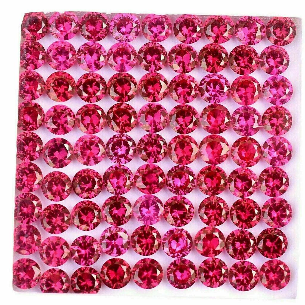 GIR CERTIFIED Round 6X6 mm Size AA+ Quality 50 PCS Natural Red Ruby Gemstone Lot