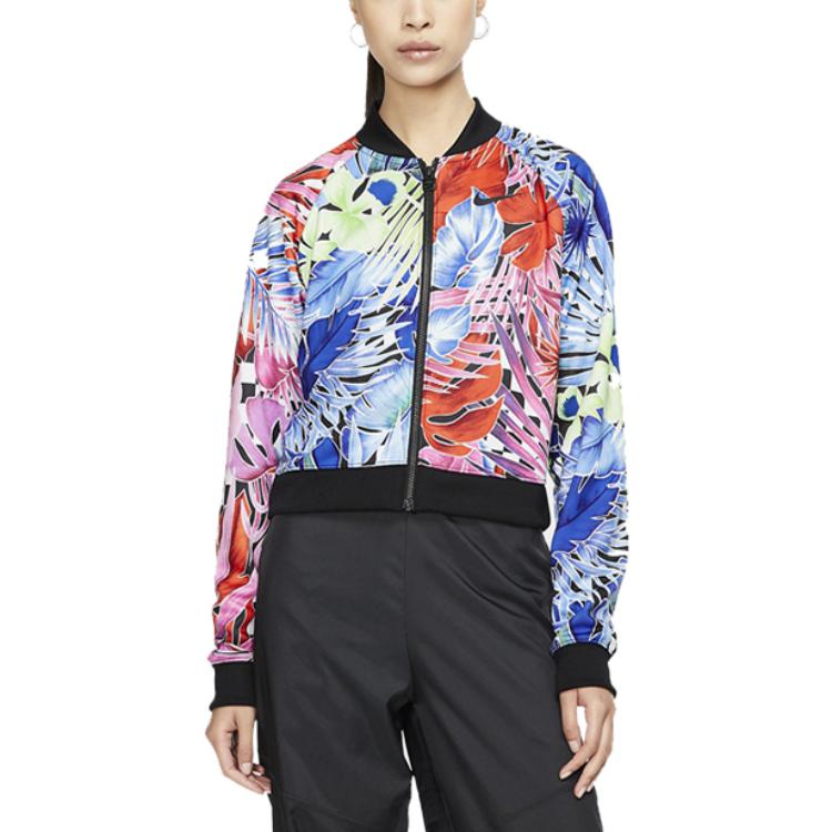 Nike Dámská bunda s dlouhým rukávem na zip s květinovým potiskem vícebarevná AR2221-010