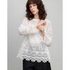 Demanar Women's Elegant Lace Embroidered Round Neck T-Shirt