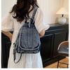 Washed denim backpack women go out small backpack
