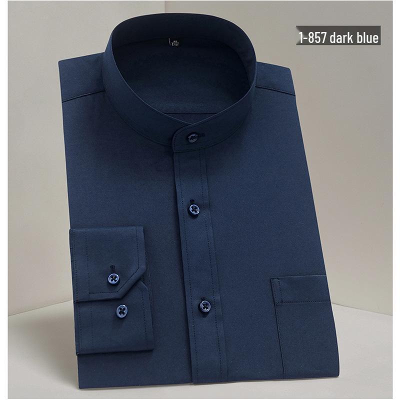 Men's Four Seasons Slim Fit Stand-up Collar Long Sleeve Shirt