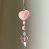 1PCS Pink Coquette Mobile Phone Pendant Beaded Rose Romantic Gift Creative Lolita Mobile Phone Charm