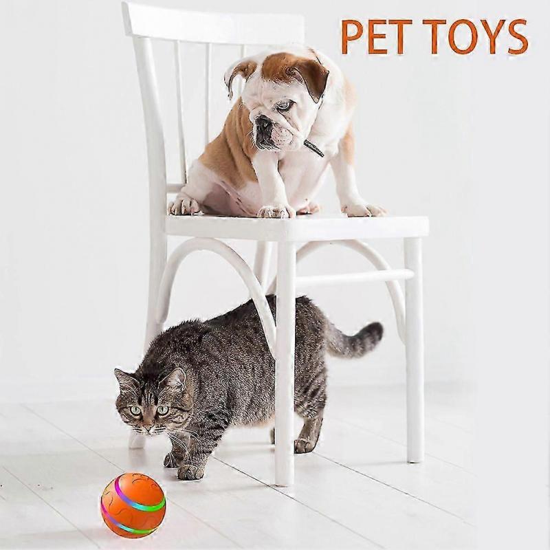 Smart Interactive Dog Ball Toy, Rolling & Bouncing Ball with Light, USB Rechargeable, Automatic Rolling Ball Chew Toy for Dogs & Cats