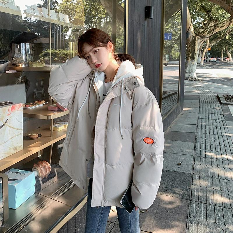 Women's Winter Oversize Jacket Down Cotton Padded Coat Female Loose Casual Overcoat Female Fashion Men Hooded Short Parkas
