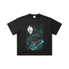 260 GSM Doppelgarn 32er Zählung 100% Baumwolle Kaiju No 8 V8 Kafka Druck Unisex Schweres Baumwoll-T-Shirt