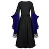 Kvinner Europeisk Retro middelaldersk domstolstil Halloween Cosplay-kostyme Voksen Skull Strap Dress Up Festantrekk