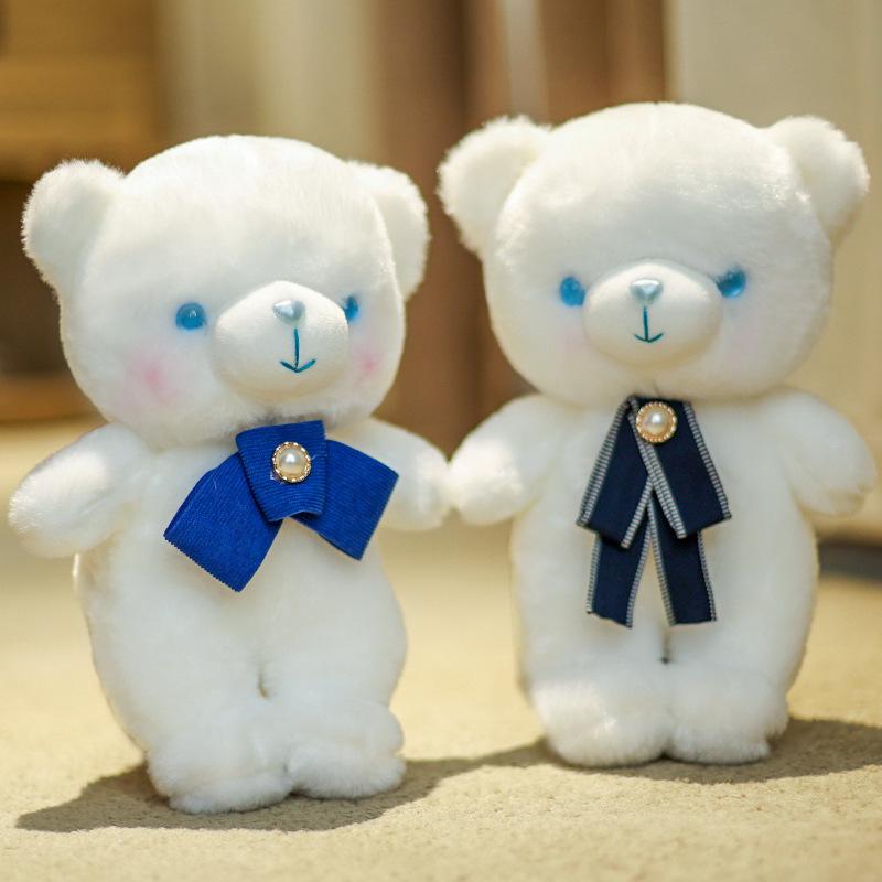 Teddy Bear Doll Little White Bear Doll Push Doll Plush Toy 520 Valentine's Day Birthday Gift for Women