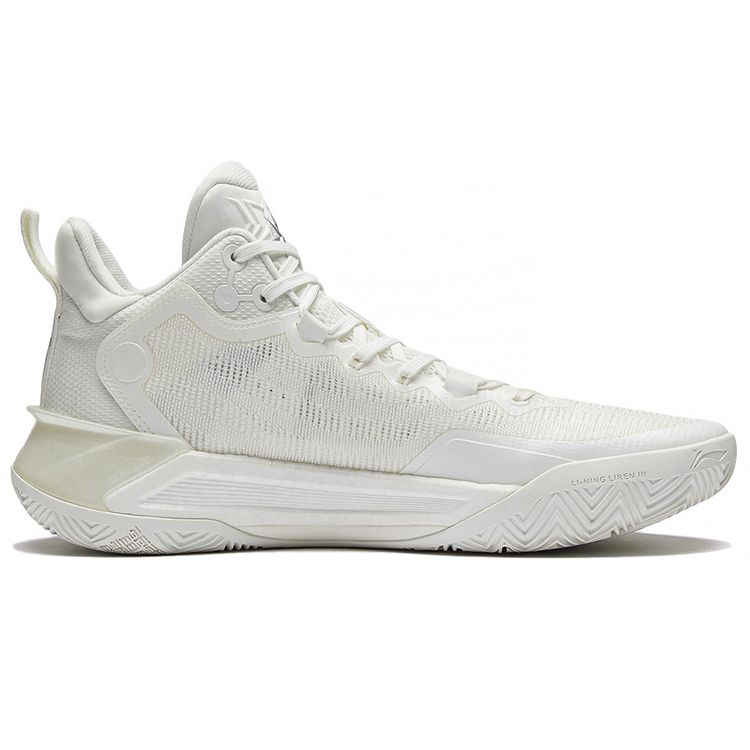 LiNing Blade 3 White Pearl Shock Absorption Non-Slip Wear-Resistant High-Top Basketball Shoes Cloud Mist White Men Basketball Shoes ABAS089-1