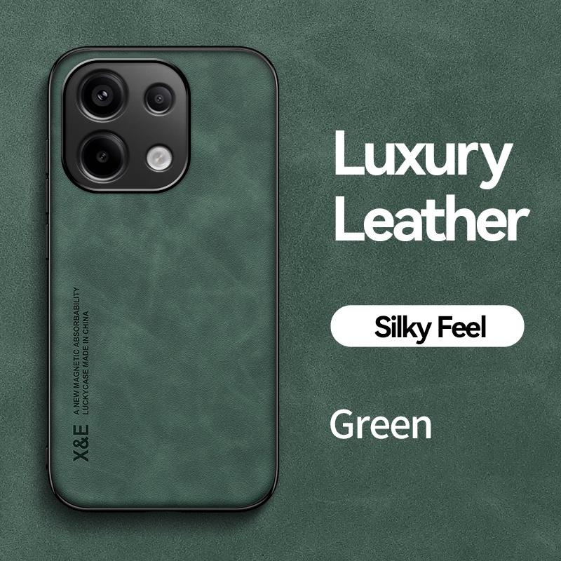 For Xiaomi Poco M6 Pro 4G Case Leather Soft Frame Protect Funda For PocoM6Pro Poko Little M 6 Pro M6Pro Car Magnet Holder Cover