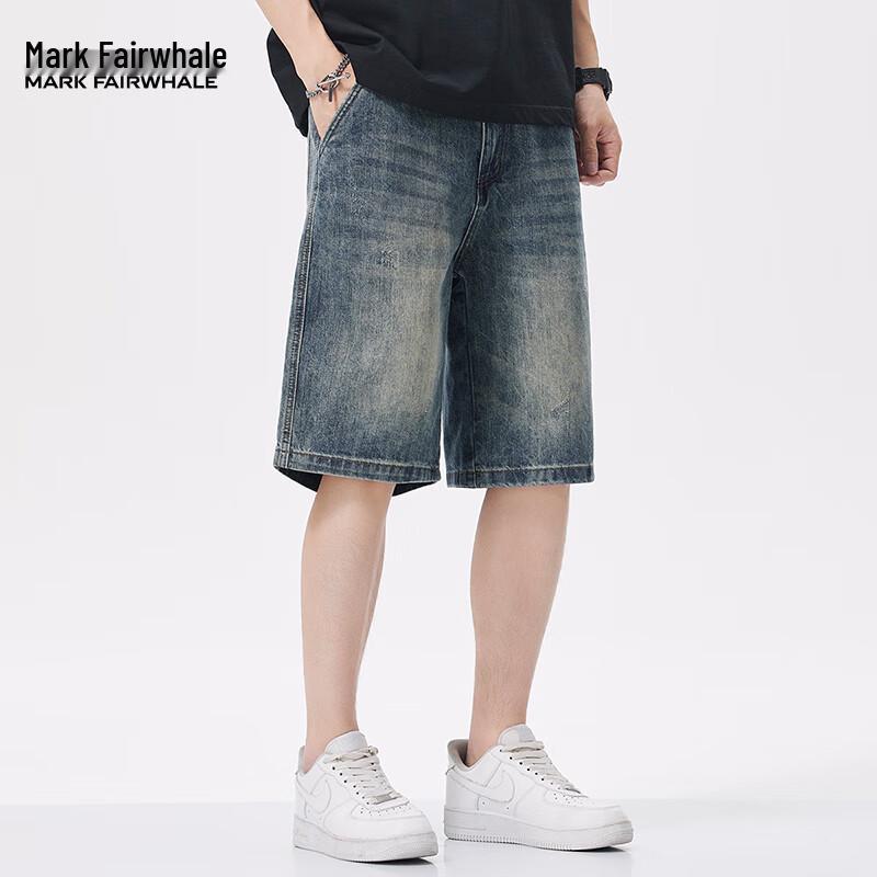 Mark Hua Fei Men's Loose Fit Denim Shorts