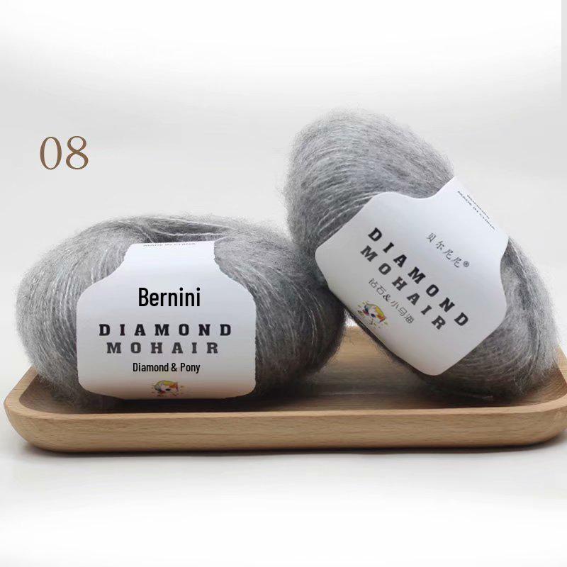 Diamond Pony Mohair Long Pile Fine Yarn for Hand Knitting & Crochet - Perfect for Shawls, Coats, Hats, and Scarves.