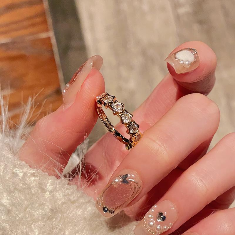 Vintage Medieval Style Flower Zir*****Pen Ring Personality Niche High Sense Exquisite Temperament Accessories
