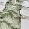 Nordic Pleated Table Runner Textured Gauze Fabric Decorative Tablecloth for Wedding Party Decor Wrinkle Napkins Placemats Elegant Photography