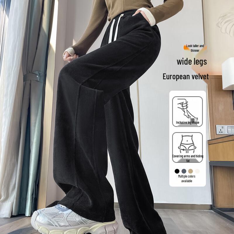 Hstyle Women's High-Waist Wide-Leg Banana Pants