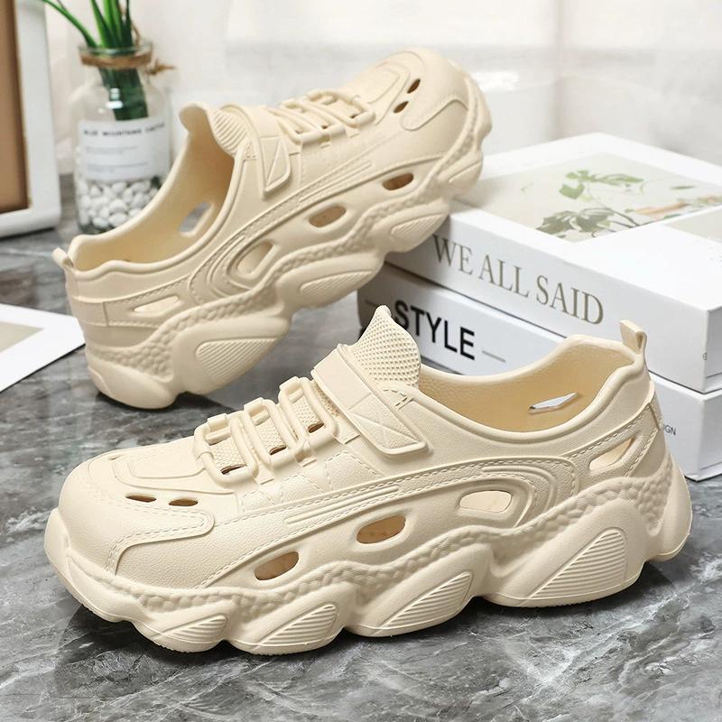 

Летние сандалии из ЭВА однотонные с закрытым носком на платформе с обернутым каблуком, сандалии-шлепанцы, пляжные, легкие, нескользящие, сандалии Sandalias 2025 44 хаки