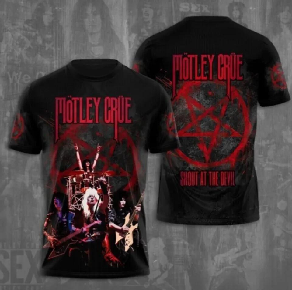 HOT Motley Crue T-Shirt Music Band Shirt Classic 3D T-shirt All Size S