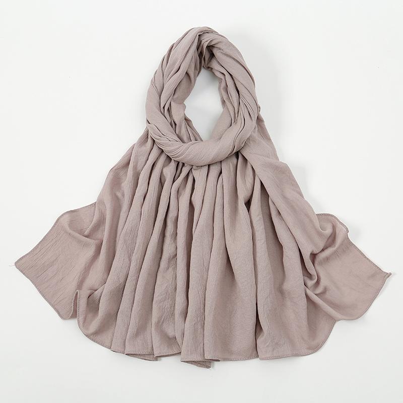 New Muslim Hijabs For Women Scarf Plain Long Shawls Femme Musulman Soft Crinkle Cotton Headscarf Wraps Islamic Turban Headband