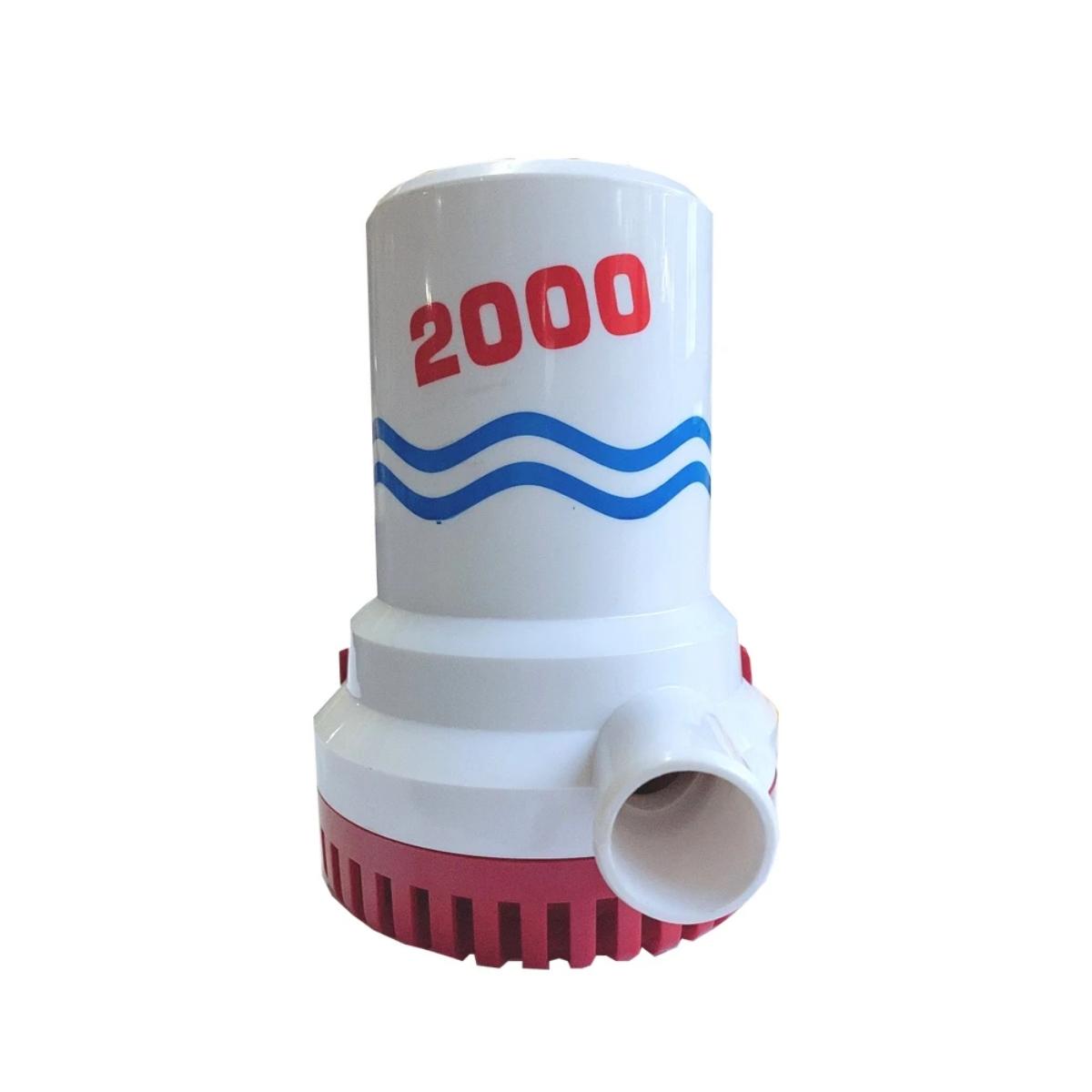ISURE MARINE Bilge Pump, 2000 GPH Low Noise Water Pump, 12V Waterproof Durable Easy to Install and Remove Boat Bilge Water Pump 2000 GPH