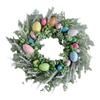 Easter Egg Wreath Easter Door Garland with Colorful Easter Eggs Artificial Easter Wreath for Front Door Easter Spring Wreath