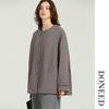 DONEED Minimalist Loose-Fit Vertical Striped Fall Jacket