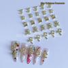 Silver Alloy Christmas Bow Nail Decorations: Light Luxury Styles with Snowflake & Bell Designs