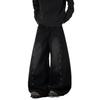 American design button scimitar jeans new loose straight drape thin casual pants black spot