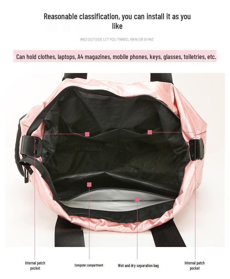 Women's Winter Pearlescent Travel and Fitness Bag - Large Capacity Handbag for Short Trips