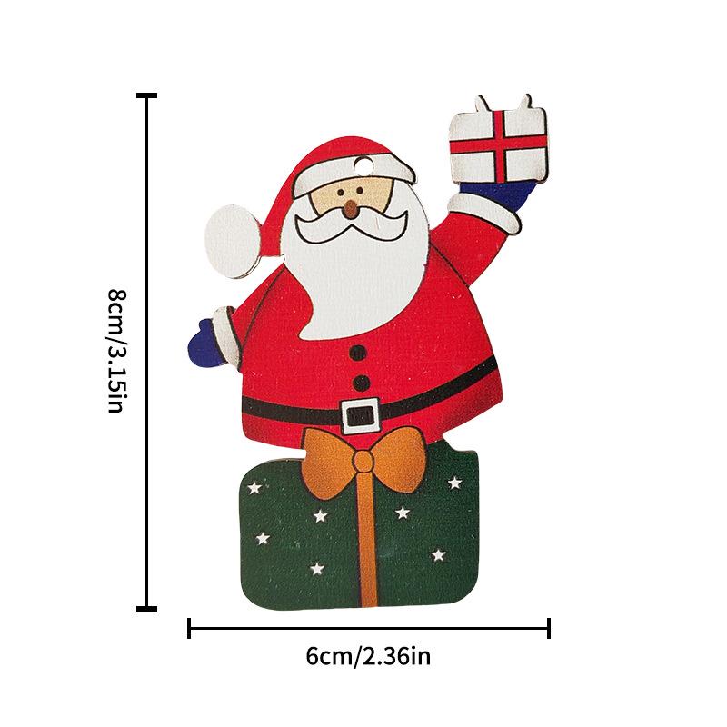 Christmas Wooden Santa Claus Car Pendant Decoration