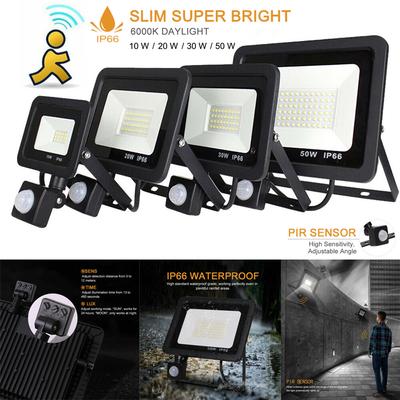 10-100W Outdoor Security Light Flood LED w//PIR Motion Sensor Slimline Floodlight