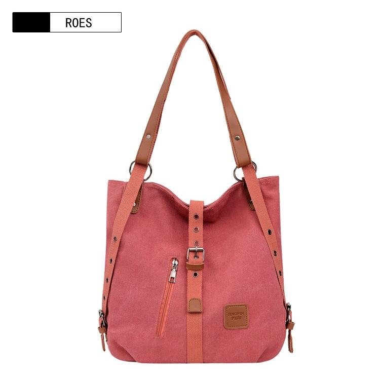 Fashion Canvas Shoulder Bag Women's Backpack New Multi Functional Crossbody Bag Outdoor Leisure Portable Bag