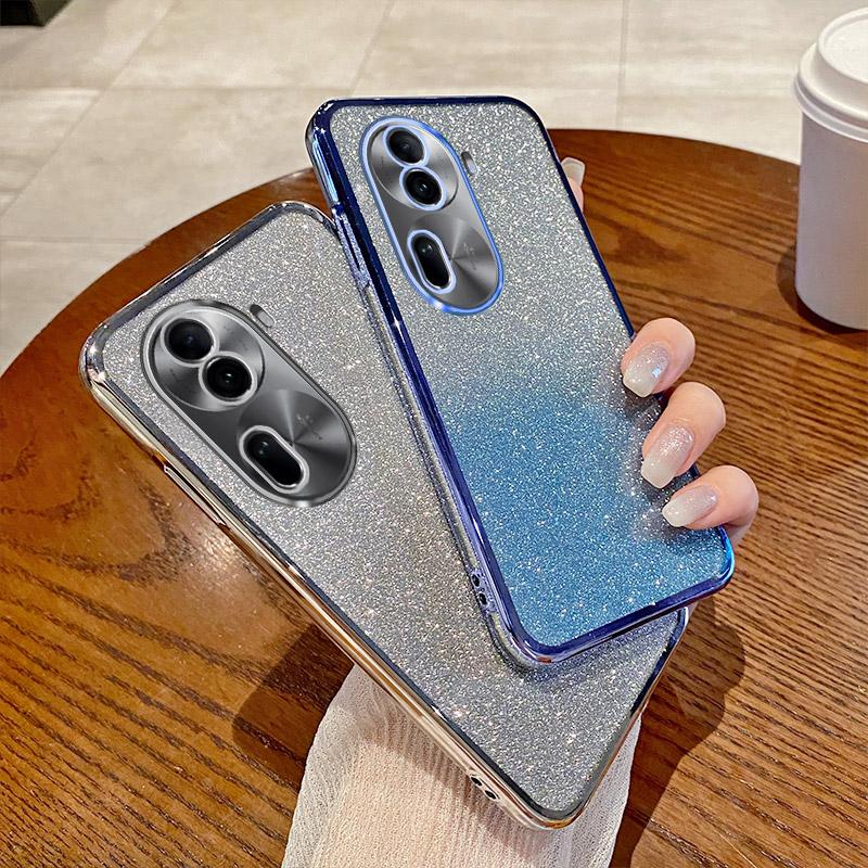 For Oppo Reno 12 13 14 Luxury Glitter Protector Case Reno 13 Pro 13f Bling Sequins Shockproof Bumper Cover Coque Reno 14 Pro 14F