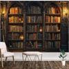 Vintage Bookshelf Library Tapestry Wall Decor Tapestry for Bedroom Art Tapestries Wall Hanging for Bedroom Living Room Bookshelf