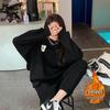 Damen Velours Casual Hoodie & Jogginghosen Set - Herbst/Winter Lockerer Stil