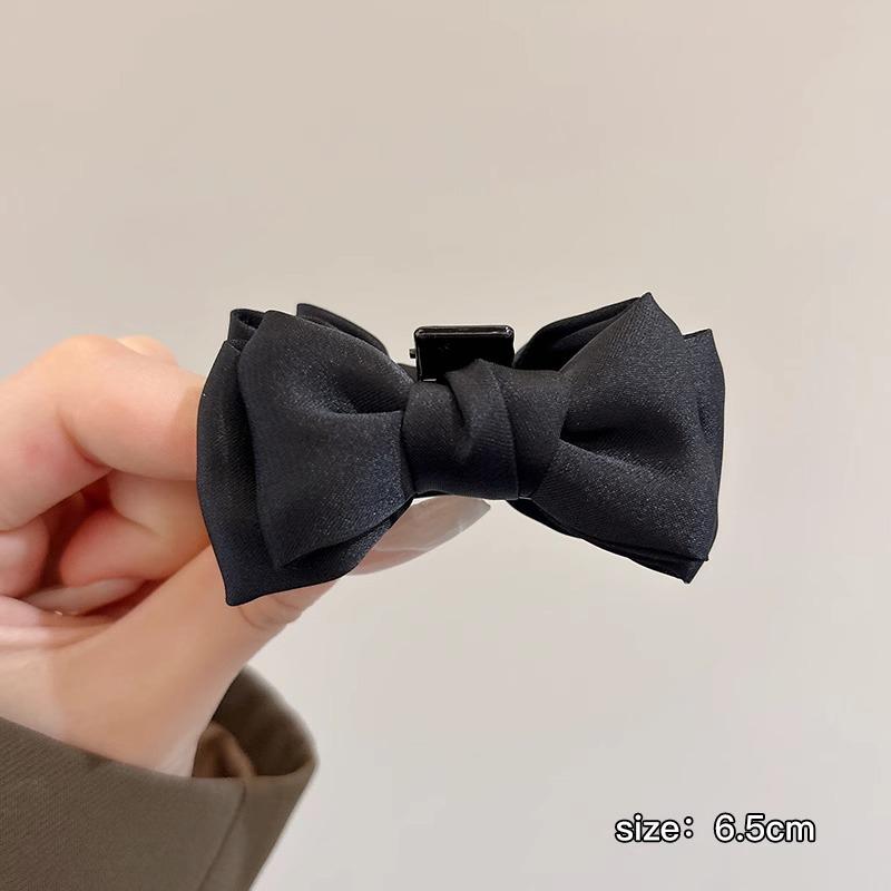 2 Stück Schwarze Schleife Kleine Haarspange Damen Mädchen Haarklammer Seitenclip Stirnfransen Haarstyling-Clip Süßer Kopfschmuck