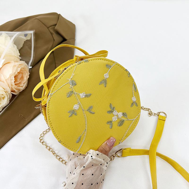 Retro Simple and Fashionable Textured Handbag for Summer New Chinese Style One-shoulder Crossbody Hand-carrying Small Round Bag for Women